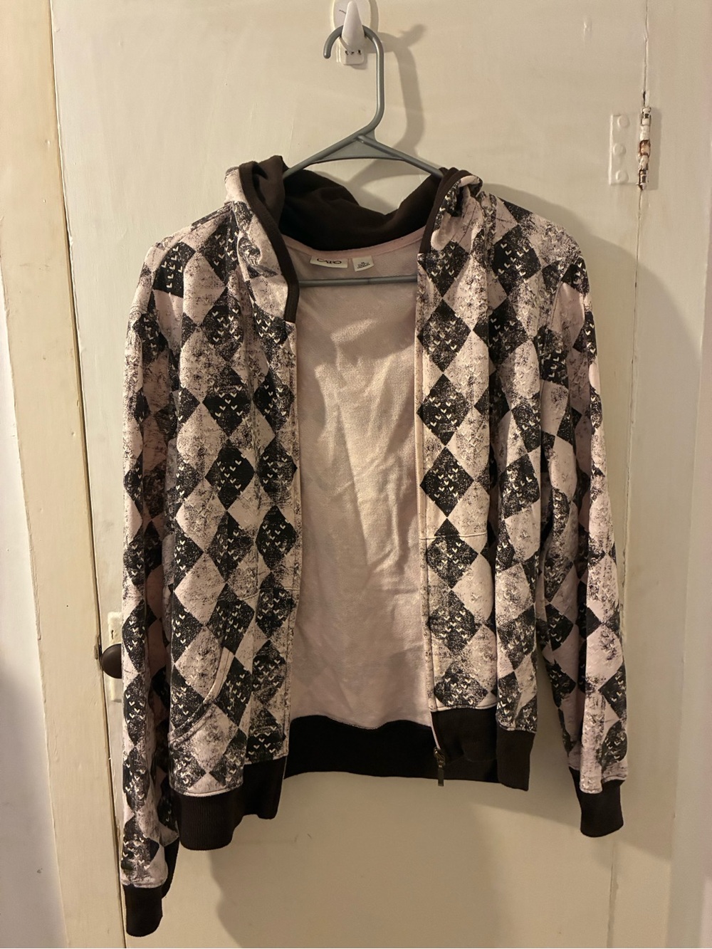 CATOS size XL jacket with brown hoddie black and pink